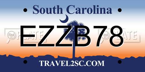 EZZB78 South Carolina License Plate