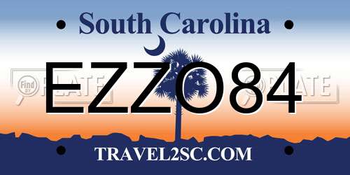 EZZO84 South Carolina License Plate
