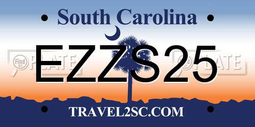 EZZS25 South Carolina License Plate