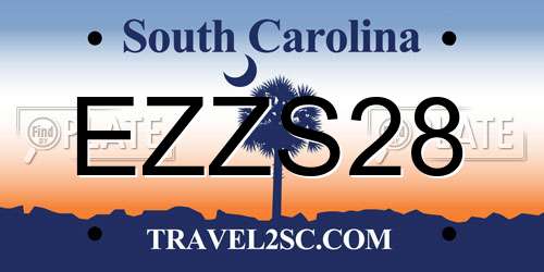 EZZS28 South Carolina License Plate