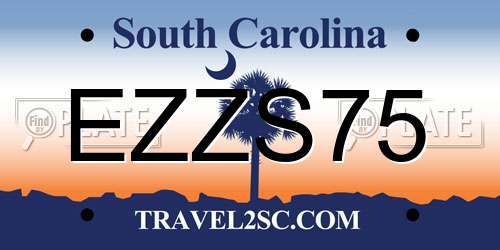 EZZS75 South Carolina License Plate