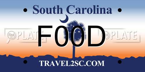 F00D South Carolina License Plate