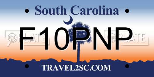 F10PNP South Carolina License Plate
