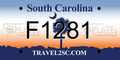 F1281 South Carolina License Plate