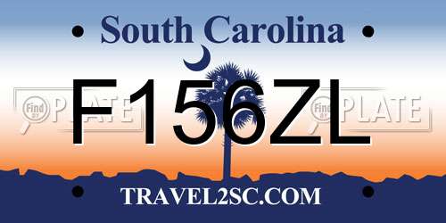 F156ZL South Carolina License Plate