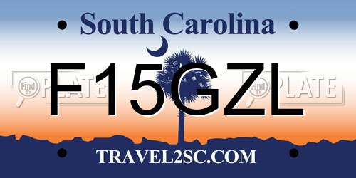 F15GZL South Carolina License Plate