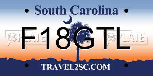 F18GTL South Carolina License Plate