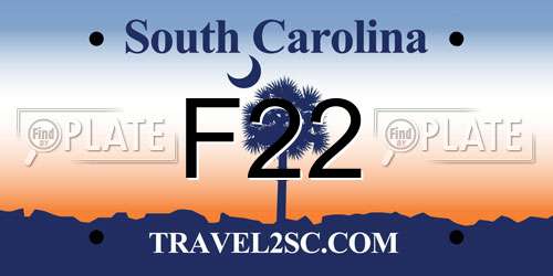 F22 South Carolina License Plate