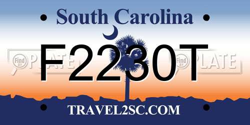 F2230T South Carolina License Plate