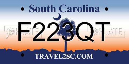 F223QT South Carolina License Plate