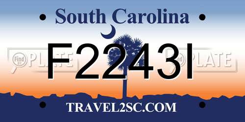 F2243I South Carolina License Plate