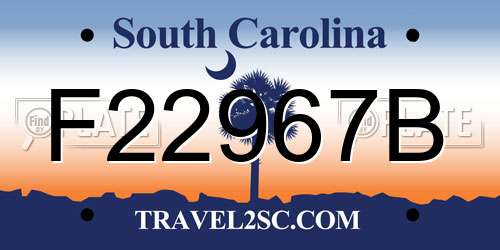 F22967B South Carolina License Plate