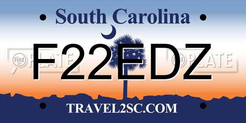 F22EDZ South Carolina License Plate
