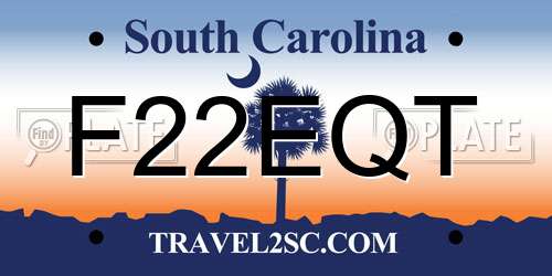 F22EQT South Carolina License Plate