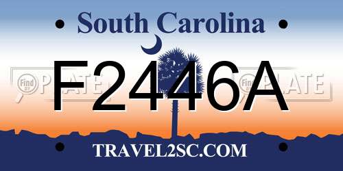 F2446A South Carolina License Plate