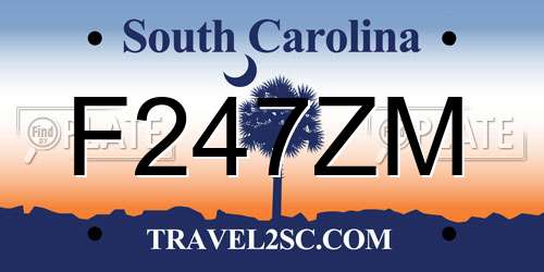F247ZM South Carolina License Plate