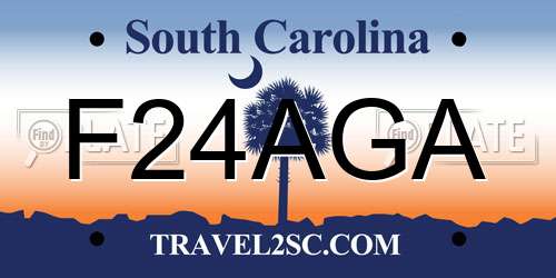 F24AGA South Carolina License Plate