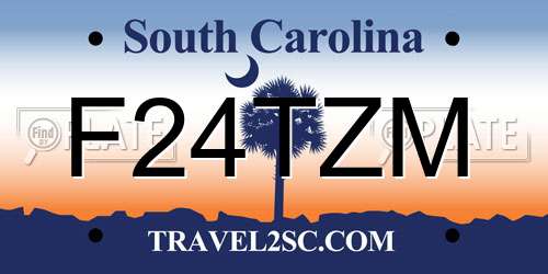 F24TZM South Carolina License Plate