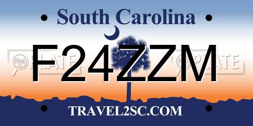 F24ZZM South Carolina License Plate