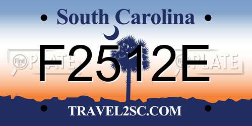 F2512E South Carolina License Plate