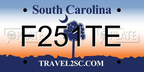 F251TE South Carolina License Plate