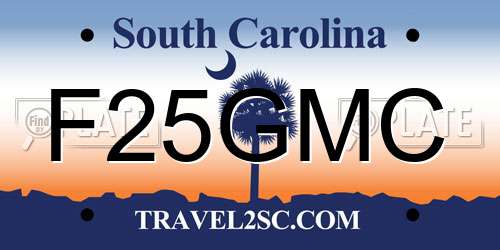 F25GMC South Carolina License Plate