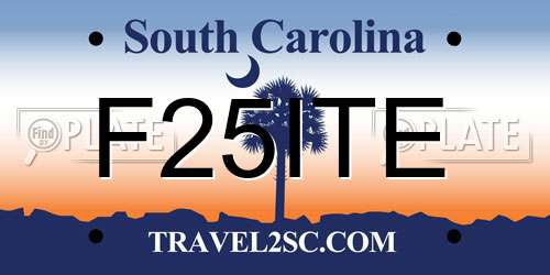 F25ITE South Carolina License Plate
