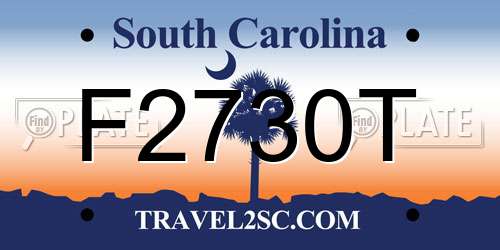 F2730T South Carolina License Plate