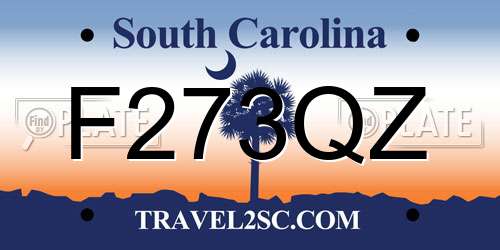 F273QZ South Carolina License Plate