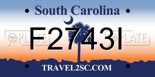 F2743I South Carolina License Plate