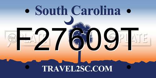 F27609T South Carolina License Plate