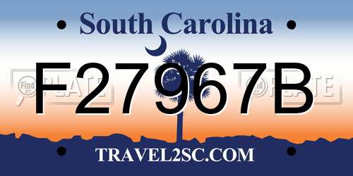 F27967B South Carolina License Plate
