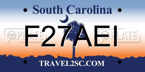 F27AEI South Carolina License Plate