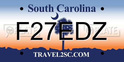 F27EDZ South Carolina License Plate