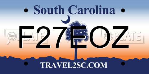 F27EOZ South Carolina License Plate