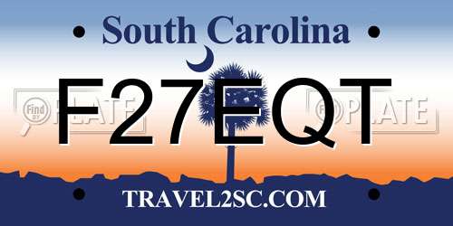 F27EQT South Carolina License Plate