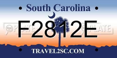 F2812E South Carolina License Plate
