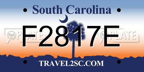 F2817E South Carolina License Plate