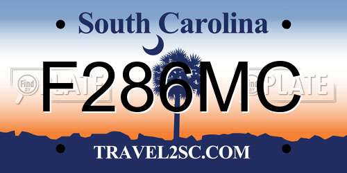 F286MC South Carolina License Plate