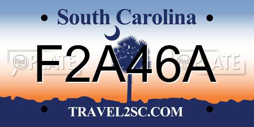 F2A46A South Carolina License Plate