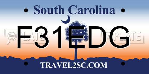F31EDG South Carolina License Plate