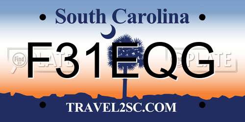 F31EQG South Carolina License Plate