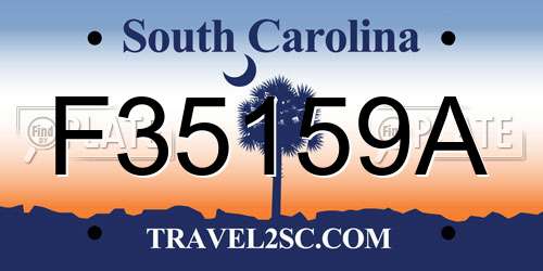 F35159A South Carolina License Plate