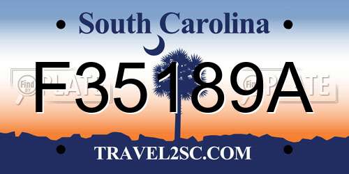 F35189A South Carolina License Plate