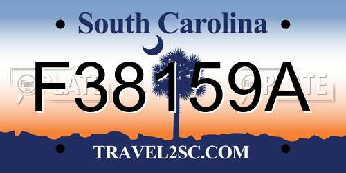 F38159A South Carolina License Plate
