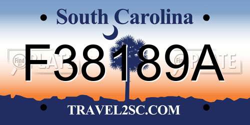 F38189A South Carolina License Plate