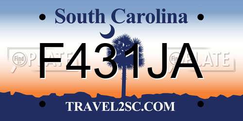 F431JA South Carolina License Plate