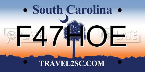 F47HOE South Carolina License Plate