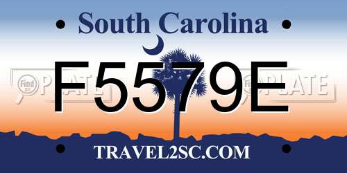 F5579E South Carolina License Plate