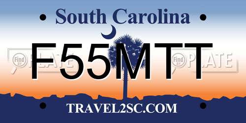 F55MTT South Carolina License Plate